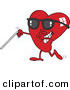 Vector of a Blind Cartoon Love Heart Mascot by Toonaday
