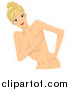 Vector of a Blond Caucasian Woman Performing a Self Breast Exam by BNP Design Studio