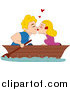 Vector of a Blond White Couple Kissing in a Boat by BNP Design Studio