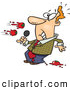 Vector of a Boring Cartoon Male Comedian Getting Tomatoes Thrown at Him on Stage by Toonaday
