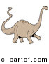 Vector of a Brontosaurus Dinosaur with a Long Neck and Tail by LaffToon