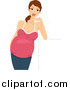 Vector of a Brunette White Pregnant Woman Leaning on a Sign by BNP Design Studio