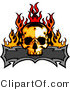Vector of a Burning Skull over Blank Banner by Chromaco