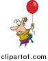 Vector of a Business Man Getting Carried with a Red Balloon by Toonaday