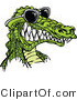 Vector of a Cartoon Alligator Gritting Teeth While Wearing Sunglasses by Chromaco