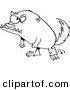 Vector of a Cartoon Angry Honey Badger - Outlined Coloring Page by Toonaday