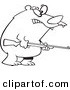 Vector of a Cartoon Armed Bear - Outlined Coloring Page by Toonaday