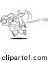 Vector of a Cartoon Baseball Boy Hitting a Home Run - Outlined Coloring Page by Toonaday