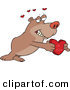 Vector of a Cartoon Bear Holding out a Be Mine Love Heart by Toonaday