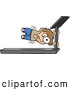 Vector of a Cartoon Boy Holding Tight to the Main Bar of a Fast Treadmill by Toonaday