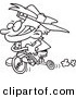 Vector of a Cartoon Boy Riding His Trike - Coloring Page Outline by Toonaday