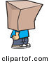 Vector of a Cartoon Boy Standing with a Bag over His Head by Toonaday