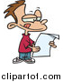 Vector of a Cartoon Brunette White Boy Reading a Letter by Toonaday