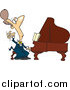 Vector of a Cartoon Brunette White Male Fancy Pianist by Toonaday
