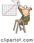 Vector of a Cartoon Businessman Making Room for Improved Business Growth Chart by Toonaday