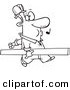 Vector of a Cartoon Carpenter Whistling and Carrying a Board - Coloring Page Outline by Toonaday