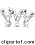 Vector of a Cartoon Cartoon Black and White Outline Design of Judges Holding up Numbers - Coloring Page Outline by Toonaday