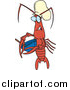Vector of a Cartoon Chef Crawdad Holding a Mixing Bowl by Toonaday