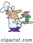 Vector of a Cartoon Chef Serving a Dollar Symbol by Toonaday