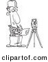 Vector of a Cartoon Construction Surveyor - Coloring Page Outline by Toonaday