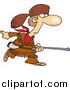 Vector of a Cartoon Davey Crocket Pioneer Hunting by Toonaday