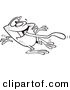 Vector of a Cartoon Dizzy Frog Having Fun on Dance Day - Outlined Coloring Page by Toonaday
