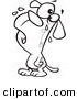 Vector of a Cartoon Dog Whining - Outlined Coloring Page by Toonaday