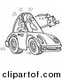 Vector of a Cartoon Drunk Driver Driving While Intoxicated - Outlined Coloring Page by Toonaday