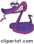 Vector of a Cartoon Evil Purple Snake by Toonaday