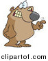 Vector of a Cartoon Excited Bear Tapping with His Finger by Toonaday