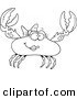 Vector of a Cartoon Female Crab - Coloring Page Outline by Toonaday