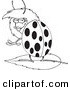 Vector of a Cartoon Flirty Ladybug - Outlined Coloring Page by Toonaday