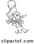 Vector of a Cartoon Flutist in a Marching Band - Outlined Coloring Page by Toonaday