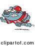 Vector of a Cartoon Football Bulldog Running by Toonaday