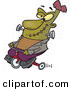 Vector of a Cartoon Frankenstein Riding a Trike While Grinning by Toonaday