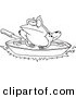 Vector of a Cartoon Frog on a Frying Pan - Outlined Coloring Page by Toonaday