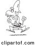 Vector of a Cartoon Frustrated Man Jumping - Coloring Page Outline by Toonaday