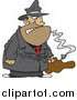 Vector of a Cartoon Gangster Man with a Gun in a Violin Case by Toonaday