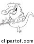 Vector of a Cartoon Gator Guitarist - Outlined Coloring Page Drawing by Toonaday