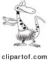 Vector of a Cartoon Gecko Hula Dancing - Outlined Coloring Page by Toonaday