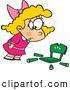 Vector of a Cartoon Goldilocks Girl Shockingly Looking at Her Broken Chair by Toonaday