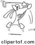 Vector of a Cartoon Golfing Dog - Outlined Coloring Page Drawing by Toonaday
