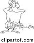 Vector of a Cartoon Guitarist Frog - Outlined Coloring Page Drawing by Toonaday
