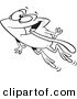 Vector of a Cartoon Happy Frog Leaping with His Tongue Hanging out - Outlined Coloring Page by Toonaday