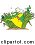 Vector of a Cartoon Hungry Chef Alligator in Grasses by Toonaday