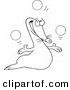 Vector of a Cartoon Juggling Seal - Outlined Coloring Page by Toonaday
