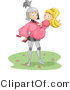 Vector of a Cartoon Knight Carrying Beautiful Princess by BNP Design Studio