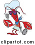 Vector of a Cartoon Lobster Chef Holding a Pan and Spatula by Toonaday
