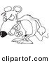 Vector of a Cartoon Mad Mouse - Outlined Coloring Page by Toonaday