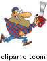 Vector of a Cartoon Male Lumberjack Carrying a Saw by Toonaday